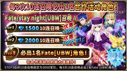 Fate/saty night [UBW]联动第二阶段开启