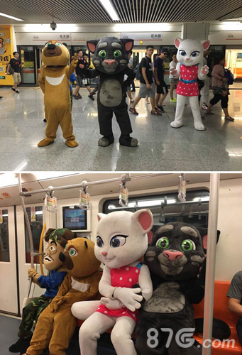 地铁惊现汤姆猫与熊出没角色