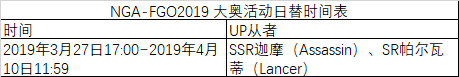 FGO大奥活动卡池日替表