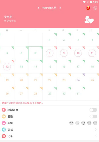 月经期安全期助理软件特色