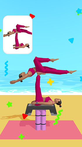 双人瑜伽 动画图片