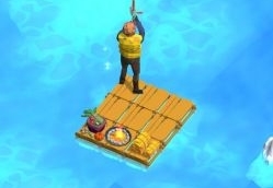 海上木筏钓鱼游戏宣传图