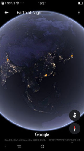 谷歌地球怎么查看地球夜景5
